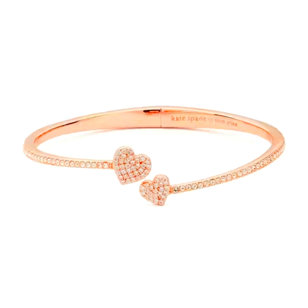 **MOTHER'S DAY!** NWT KATE SPADE Pave Heart Hinged Cuff Bangle Rose Gold
